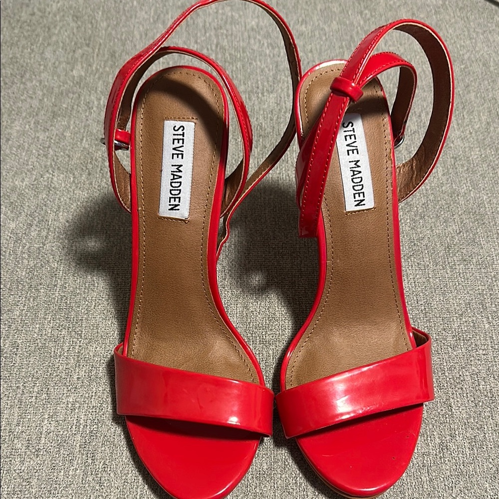 Steve Madden Red Heeled Slingback Sandals